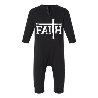 Faith Typo Logo Infant Fleece One Piece