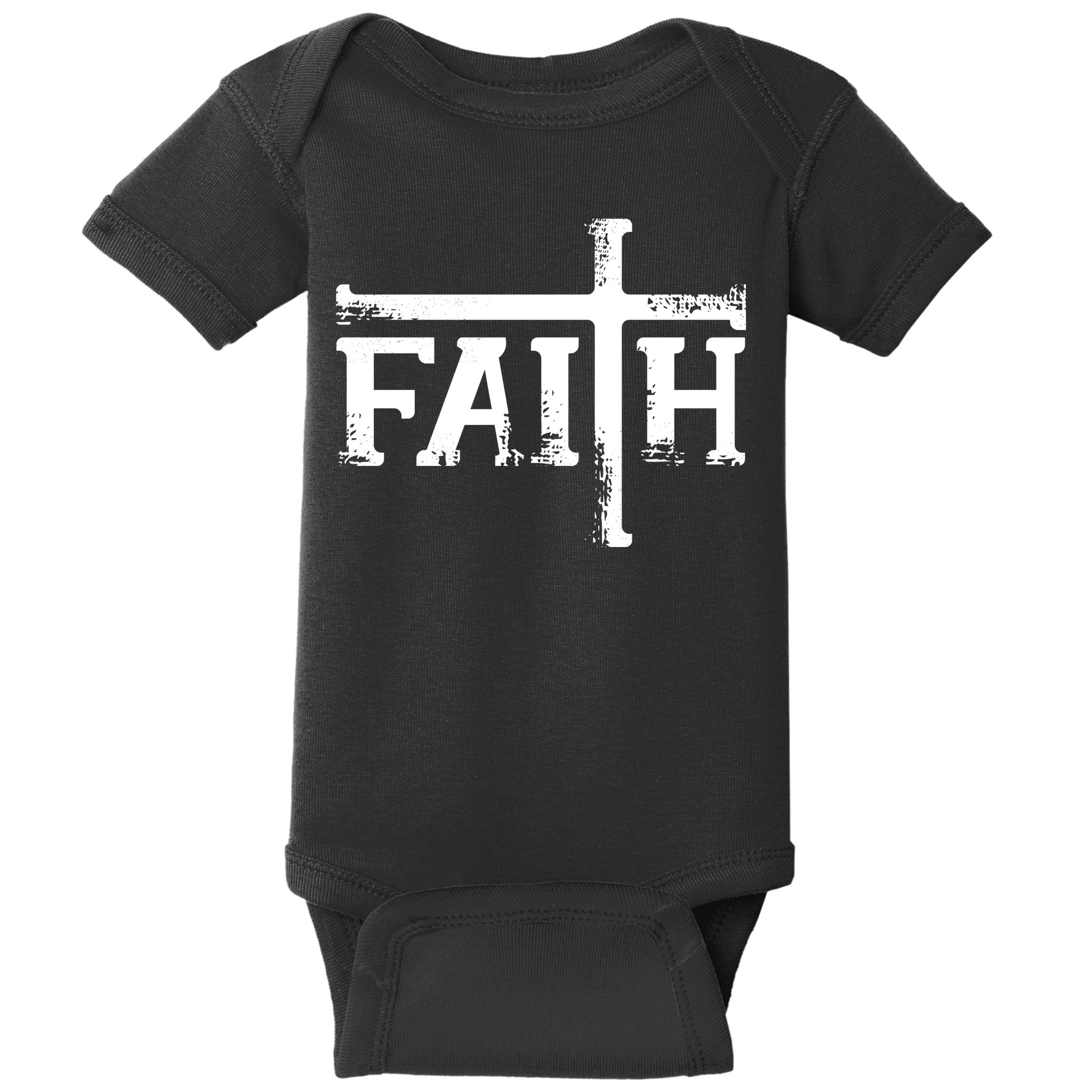 Faith Typo Logo Baby Bodysuit
