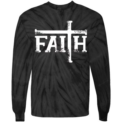 Faith Typo Logo Tie-Dye Long Sleeve Shirt