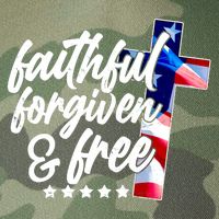 Faithful Forgiven and Free USA American Flag Cross Legacy Tie Dye Trucker Hat