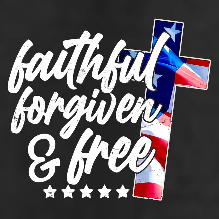 Faithful Forgiven and Free USA American Flag Cross Cool Comfort Performance Bucket Hat