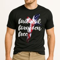 Faithful Forgiving Free American Cross  Cooling Performance Crew T-Shirt