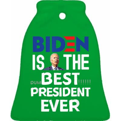 Funny Anti Joe Biden Tee Idiot Confused Dumbest President Ceramic Bell Ornament