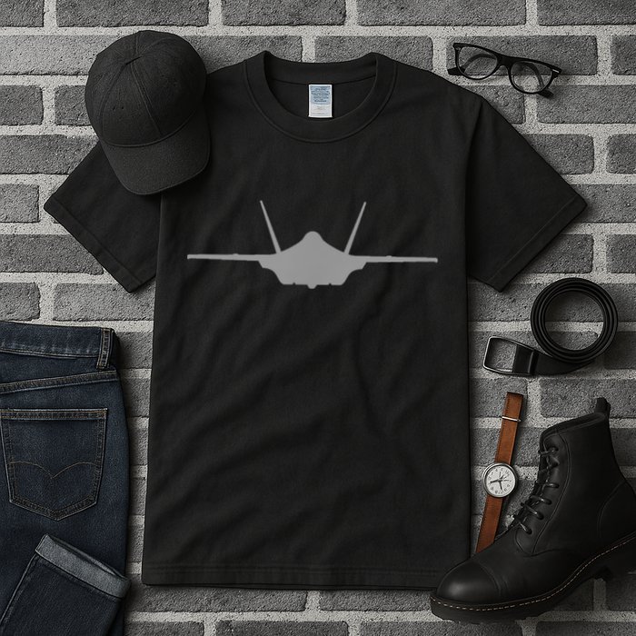 F35 A JSF Lightning II Aircraft Silhouette And Tri View Tall T-Shirt