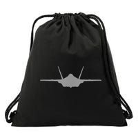 F35 A JSF Lightning II Aircraft Silhouette And Tri View Drawstring Bag
