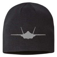 F35 A JSF Lightning II Aircraft Silhouette And Tri View Sustainable Beanie