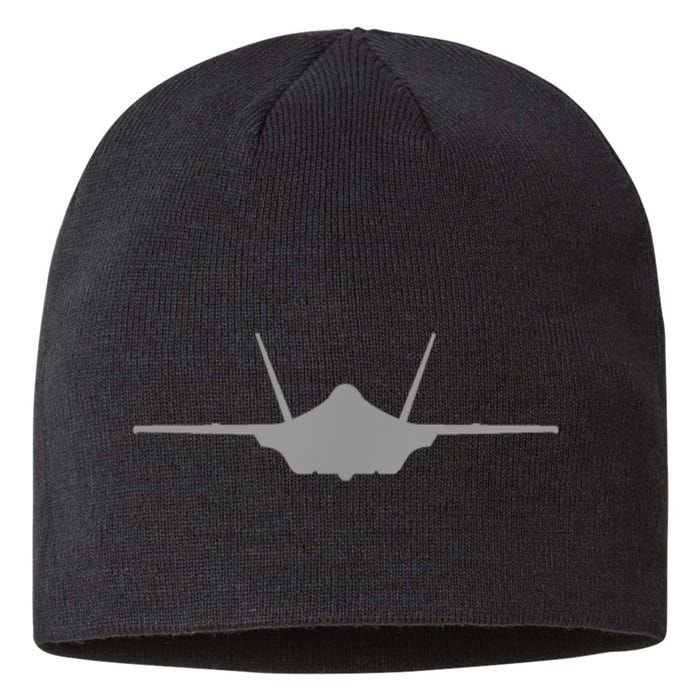 F35 A JSF Lightning II Aircraft Silhouette And Tri View Sustainable Beanie