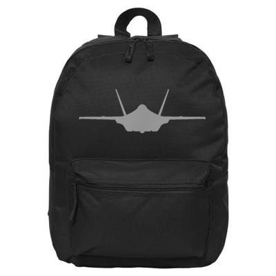 F35 A JSF Lightning II Aircraft Silhouette And Tri View 16 in Basic Backpack