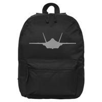 F35 A JSF Lightning II Aircraft Silhouette And Tri View 16 in Basic Backpack