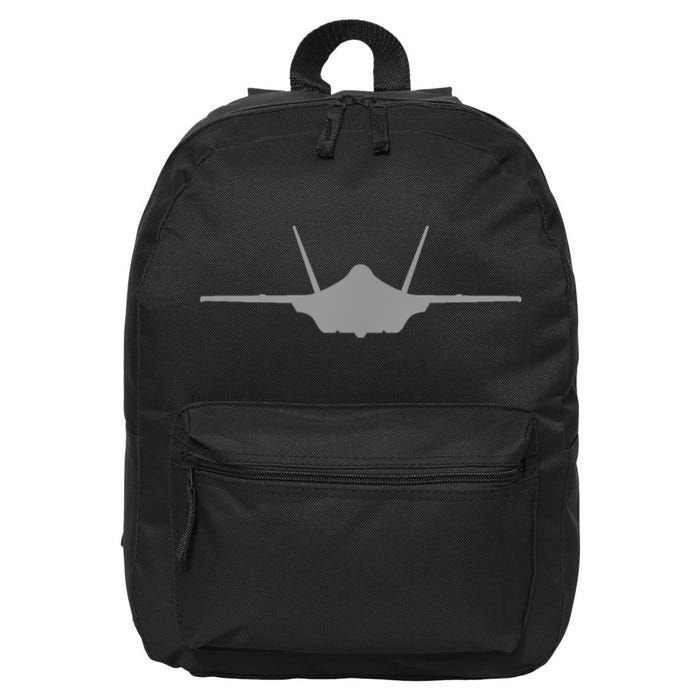 F35 A JSF Lightning II Aircraft Silhouette And Tri View 16 in Basic Backpack