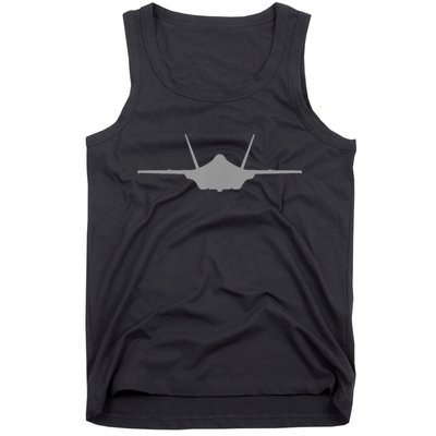 F35 A JSF Lightning II Aircraft Silhouette And Tri View Tank Top
