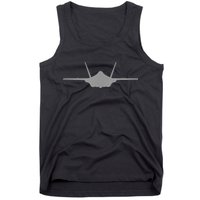 F35 A JSF Lightning II Aircraft Silhouette And Tri View Tank Top