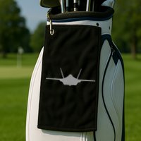 F35 A JSF Lightning II Aircraft Silhouette And Tri View Golf Towel