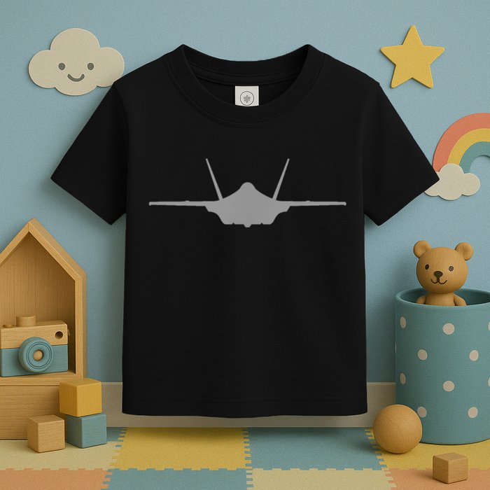 F35 A JSF Lightning II Aircraft Silhouette And Tri View Toddler T-Shirt