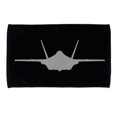 F35 A JSF Lightning II Aircraft Silhouette And Tri View Microfiber Hand Towel