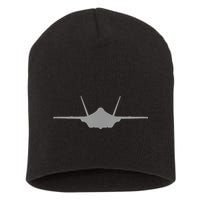 F35 A JSF Lightning II Aircraft Silhouette And Tri View Short Acrylic Beanie
