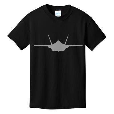F35 A JSF Lightning II Aircraft Silhouette And Tri View Kids T-Shirt