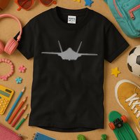 F35 A JSF Lightning II Aircraft Silhouette And Tri View Kids T-Shirt