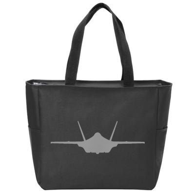 F35 A JSF Lightning II Aircraft Silhouette And Tri View Zip Tote Bag