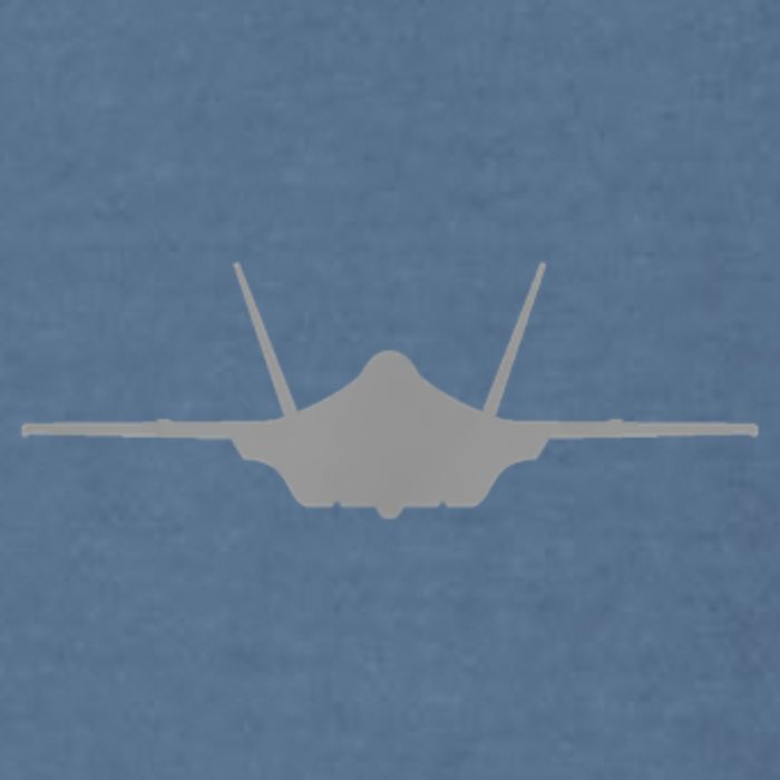 F35 A JSF Lightning II Aircraft Silhouette And Tri View Garment-Dyed Sweatshirt