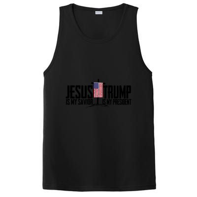 Funny American Jesus Is My Savior Trump Is My President Gift PosiCharge Competitor Tank