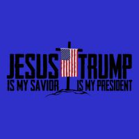 Funny American Jesus Is My Savior Trump Is My President Gift Womens T-Shirt