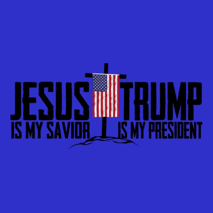 Funny American Jesus Is My Savior Trump Is My President Gift Womens T-Shirt