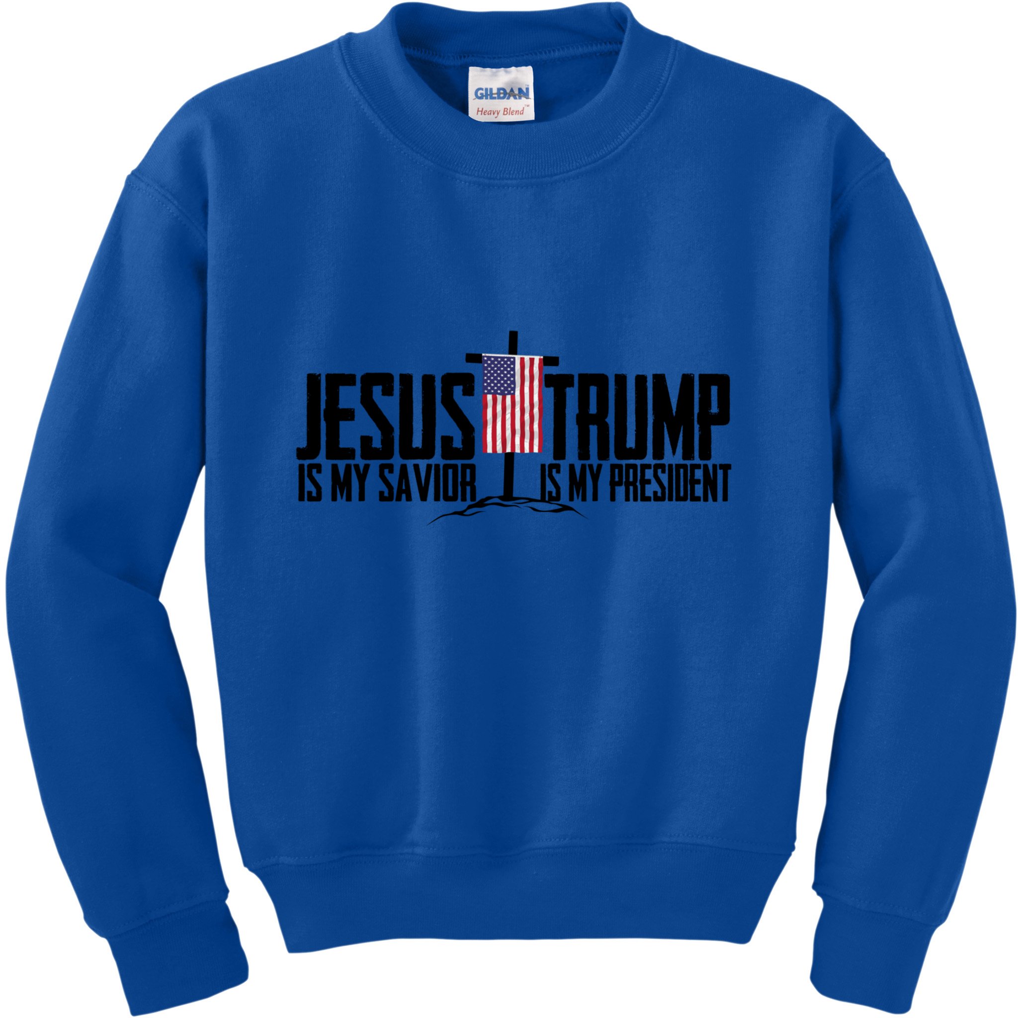 Funny American Jesus Is My Savior Trump Is My President Gift Kids Sweatshirt