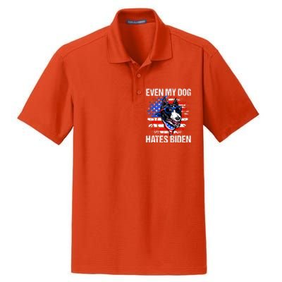 Funny Anti Joe Biden Even My Dog Hates Biden USA Flag Pibble Dry Zone Grid Polo