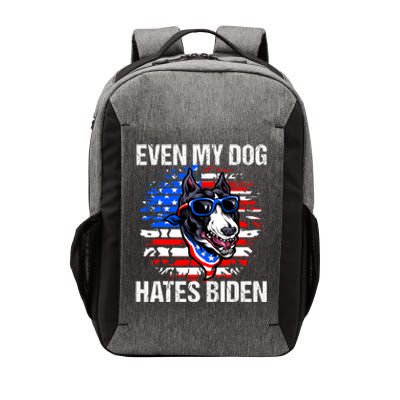 Funny Anti Joe Biden Even My Dog Hates Biden USA Flag Pibble Vector Backpack