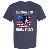 Funny Anti Joe Biden Even My Dog Hates Biden USA Flag Pibble Garment-Dyed Heavyweight T-Shirt