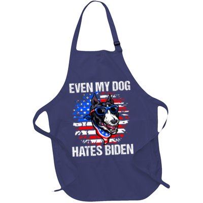 Funny Anti Joe Biden Even My Dog Hates Biden USA Flag Pibble Apron