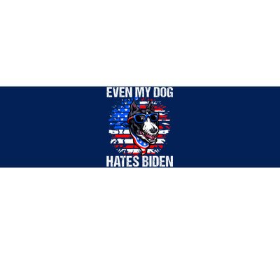 Funny Anti Joe Biden Even My Dog Hates Biden USA Flag Pibble Bumper Sticker