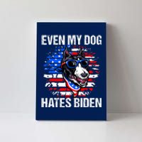 Funny Anti Joe Biden Even My Dog Hates Biden USA Flag Pibble Canvas