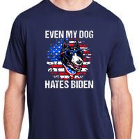 Funny Anti Joe Biden Even My Dog Hates Biden USA Flag Pibble Adult ChromaSoft Performance T-Shirt