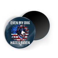 Funny Anti Joe Biden Even My Dog Hates Biden USA Flag Pibble Magnet