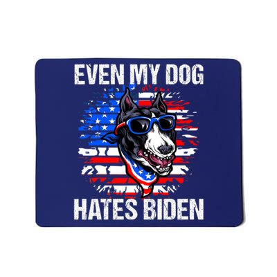 Funny Anti Joe Biden Even My Dog Hates Biden USA Flag Pibble Mousepad