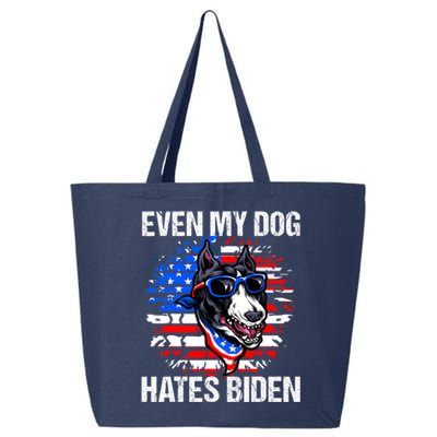 Funny Anti Joe Biden Even My Dog Hates Biden USA Flag Pibble 25L Jumbo Tote