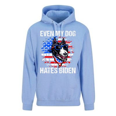 Funny Anti Joe Biden Even My Dog Hates Biden USA Flag Pibble Unisex Surf Hoodie