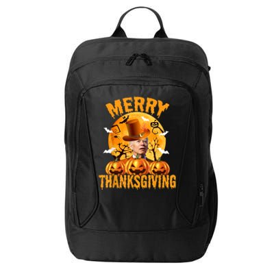 Funny Anti Joe Biden Confused Merry Thanksgiving For Halloween City Backpack