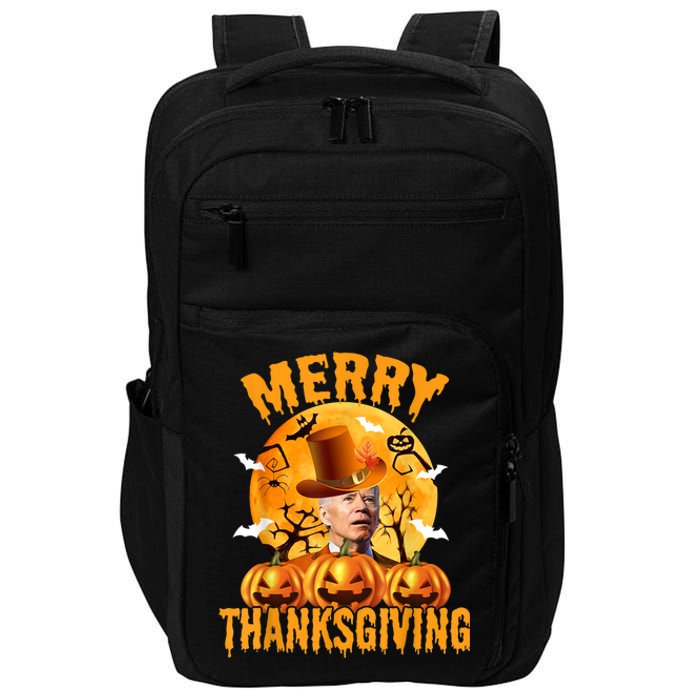 Funny Anti Joe Biden Confused Merry Thanksgiving For Halloween Impact Tech Backpack