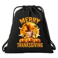 Funny Anti Joe Biden Confused Merry Thanksgiving For Halloween Drawstring Bag