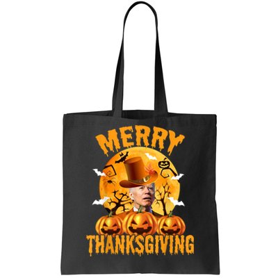 Funny Anti Joe Biden Confused Merry Thanksgiving For Halloween Tote Bag