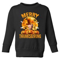 Funny Anti Joe Biden Confused Merry Thanksgiving For Halloween Toddler Sweatshirt