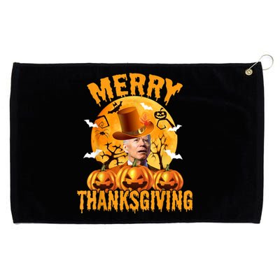 Funny Anti Joe Biden Confused Merry Thanksgiving For Halloween Grommeted Golf Towel