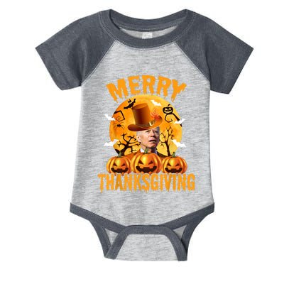 Funny Anti Joe Biden Confused Merry Thanksgiving For Halloween Infant Baby Jersey Bodysuit