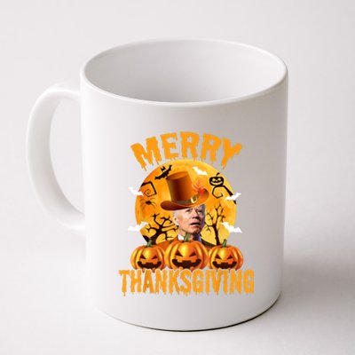 Funny Anti Joe Biden Confused Merry Thanksgiving For Halloween Coffee Mug