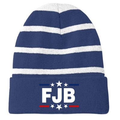 FJB Anti Joe Biden Striped Beanie with Solid Band