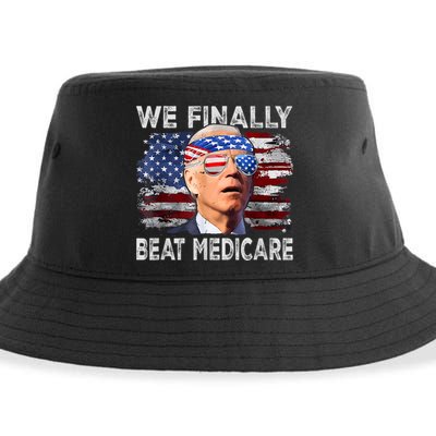 Funny Anti Joe Biden We Finally Beat Medicare 4th Of July Sustainable Bucket Hat