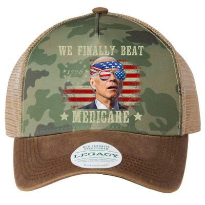 Funny Anti Joe Biden We Finally Beat Medicare American Legacy Tie Dye Trucker Hat